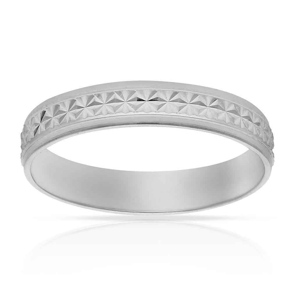 ALIANÇA OR BLANC 18KL TALLADA - 4MM