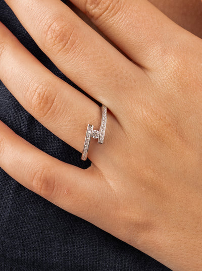 Anillo Fino Circonitas Plata JO-20040-R