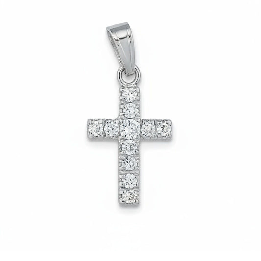 CRUZ ORO BLANCO 18KL CIRCONITAS