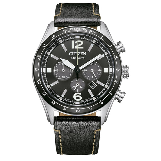 Reloj Citizen Chrono Eco Drive Aviation Piel JO-CA4654-04E - Relojería Joyería Orlando
