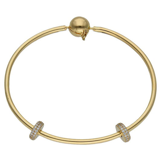 PULSERA ORO 18KL RIGIDA STOPPERS CIRCONITAS