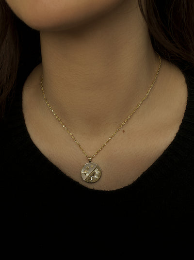 Collar Medalla Nácar JO-19717-PE