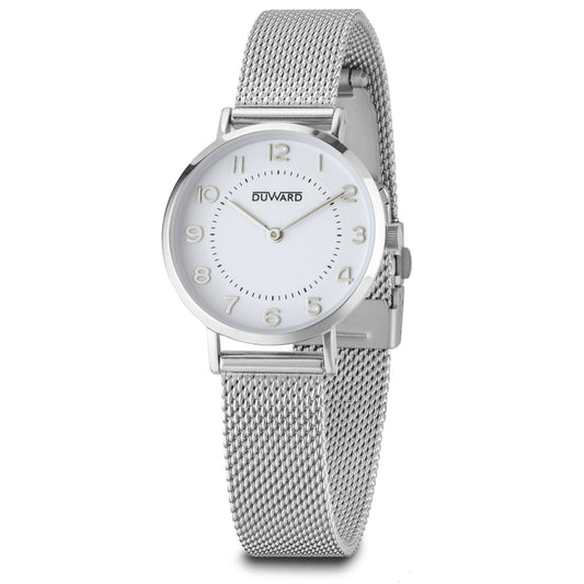 Reloj Duward Mujer Malla Milanesa Blanco JO-D25115.01 - Relojería Joyería Orlando