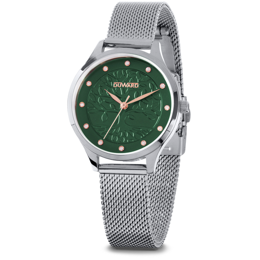 Reloj Duward Lady Rosado Esfera Verde  JO-D25345.03 - Relojería Joyería Orlando