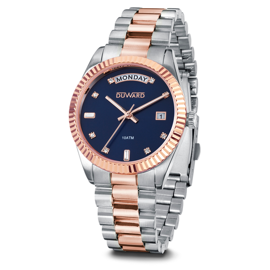 Reloj Duward Sport Mujer Bicolor Rosado Azul JO-D25429.45 - Relojería Joyería Orlando