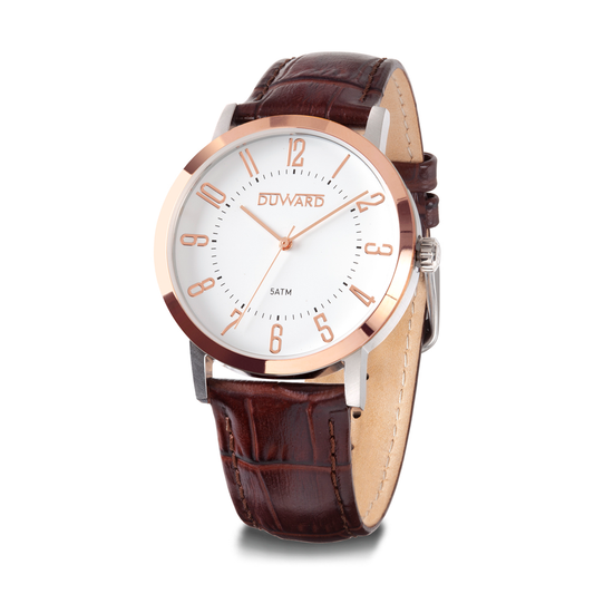 Reloj Duward Elegance Piel Marrón Rosado JO-D85342.41 - Relojería Joyería Orlando