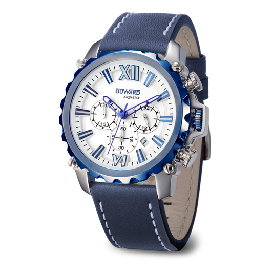 Reloj DUWARD Aquastar caja bicolor acero IP dorado esfera negra 10 ATM JO-D85516.55