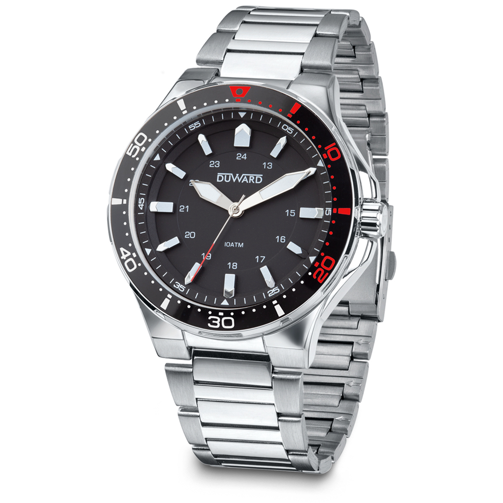 Reloj Duward Sport Acero Bisel Negro JO-D95305.04 - Relojería Joyería Orlando