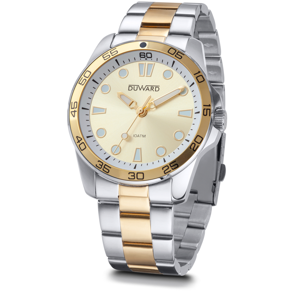 Reloj Duward Sport Acero con Bisel amarillo 10 ATM JO-D95354.30 - Relojería Joyería Orlando