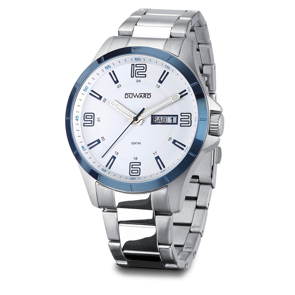 Reloj Duward Sport Bisel Azul Doble Calendario JO-D95427.01 - Relojería Joyería Orlando