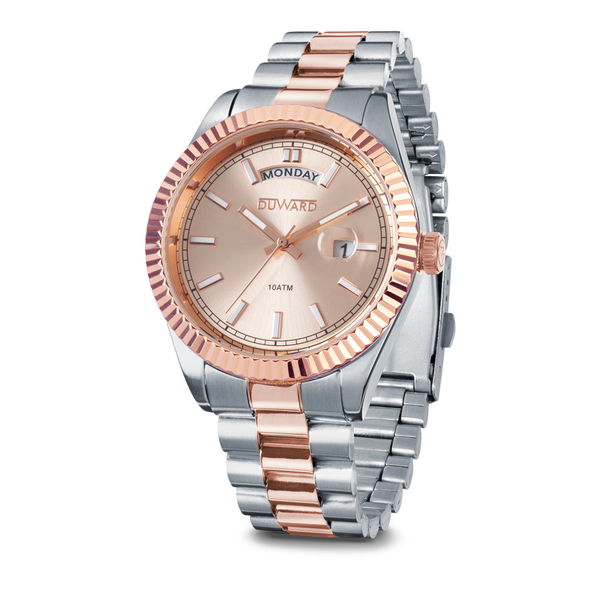 Reloj Duward Sport Bicolor Rosado Calendario JO-D95429.48 - Relojería Joyería Orlando