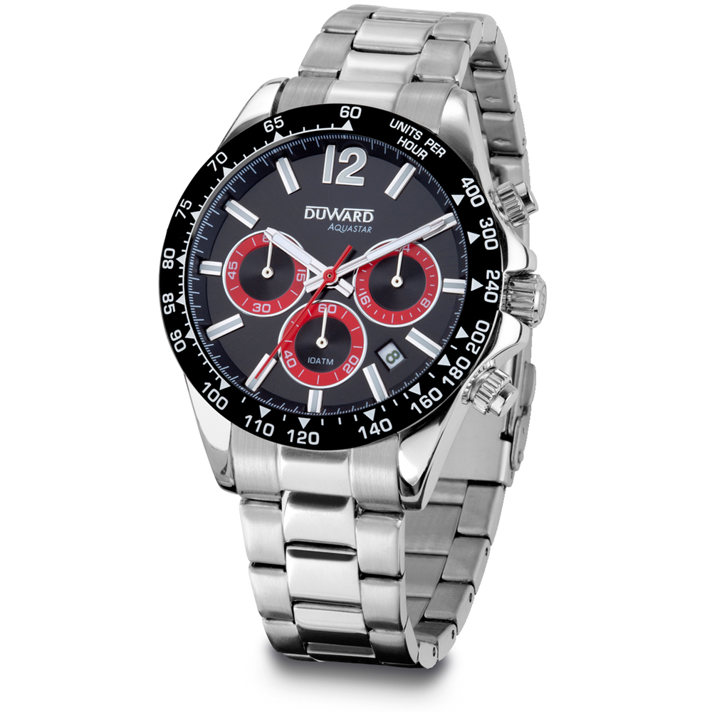 Reloj Duward Aquastar de Acero con Bisel y Esfera Verde - Relojería Joyería Orlando