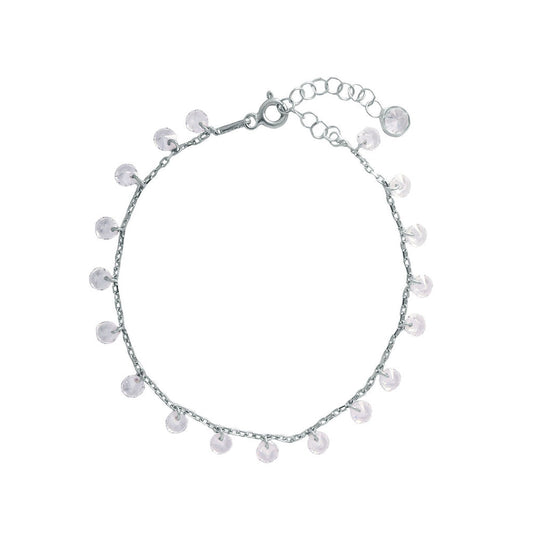 Pulsera Charm Circonitas Redondas Plata 925 (16.3cm) - Relojería Joyería Orlando