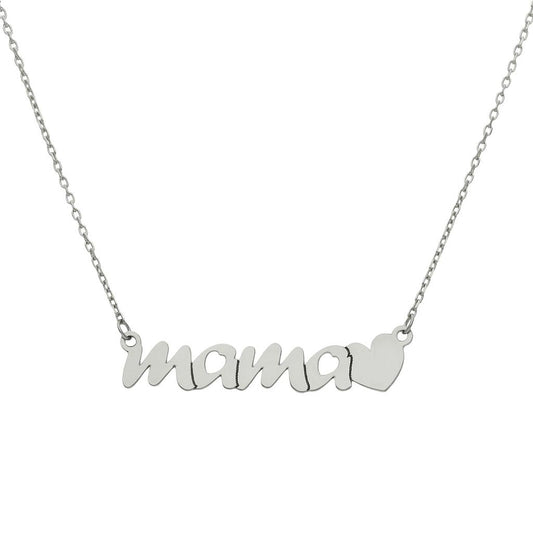 GARGANTILLA ORO BLANCO 18KL MAMA + CORAZON