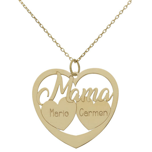 GARGANTILLA ORO 18KL MAMA + 2 CORAZONES