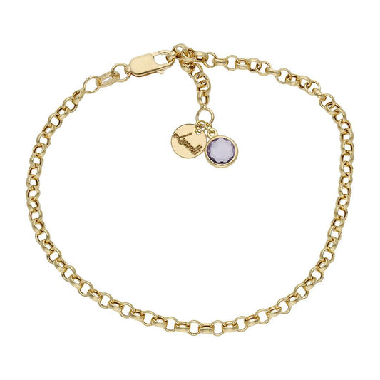 PULSERA MI HISTORIA ORO 18KL 3MM - LILA