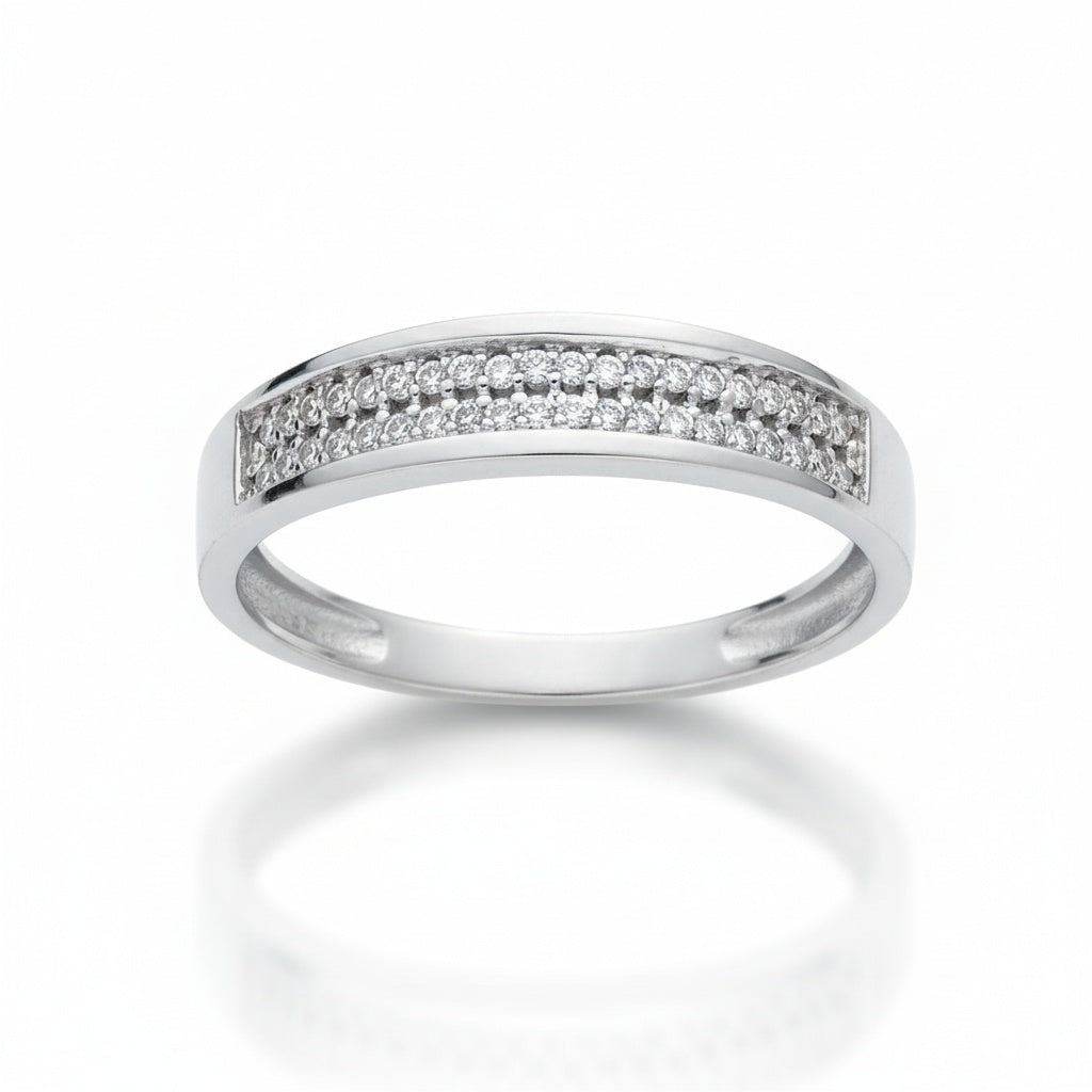 SORTIJA ORO BLANCO 18KL DIAMANTES - STOCK