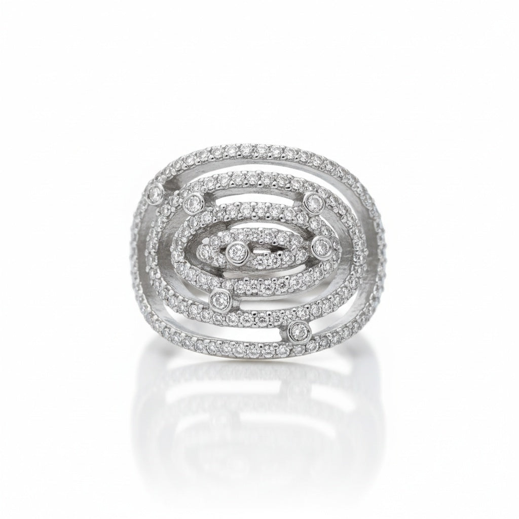 SORTIJA ORO BLANCO 18KL DIAMANTES - STOCK