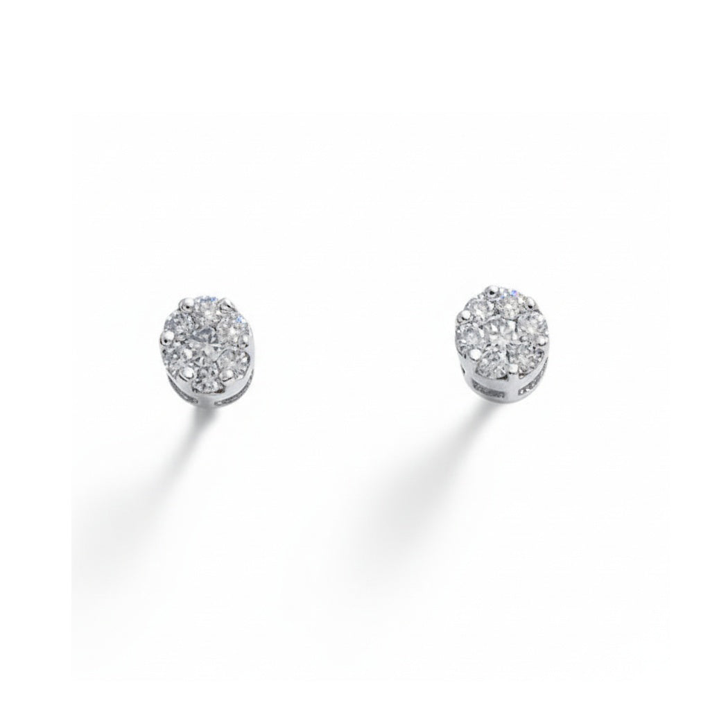 PENDIENTES ORO BLANCO 18KL DIAMANTES