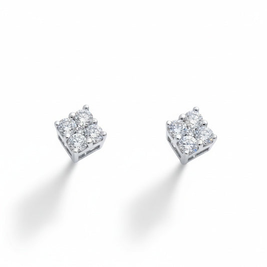 PENDIENTES ORO BLANCO 18KL DIAMANTES