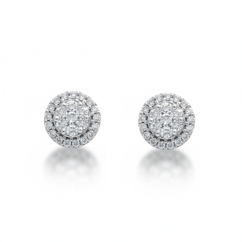 PENDIENTES ORO BLANCO 18KL DIAMANTES