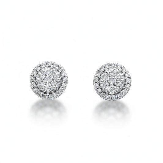 PENDIENTES ORO BLANCO 18KL DIAMANTES