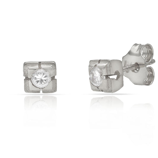 PENDIENTES ORO BLANCO 18KL DIAMANTES