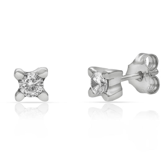 PENDIENTES ORO BLANCO 18KL DIAMANTES