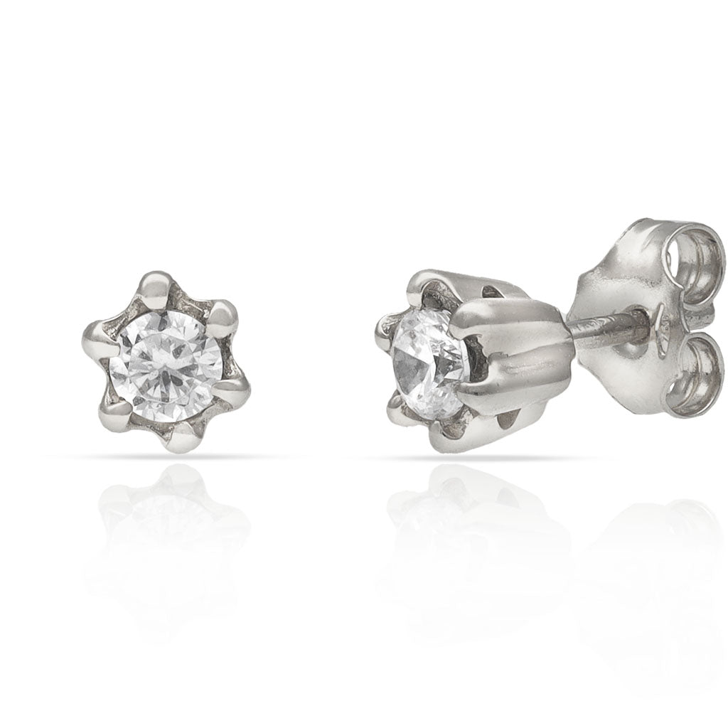 PENDIENTES ORO BLANCO 18KL DIAMANTES