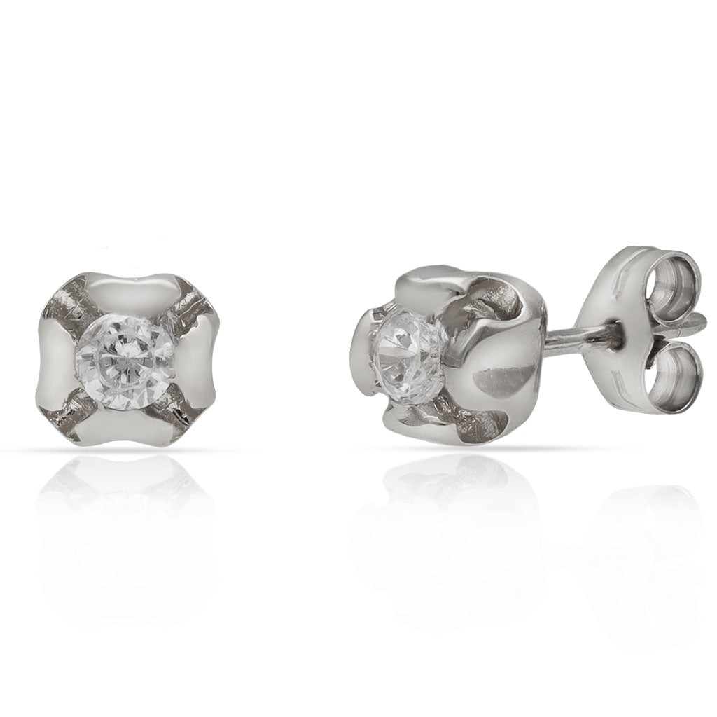 ARRACADES OR BLANC 18KL DIAMANTS