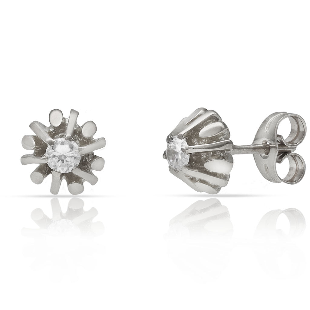 ARRACADES OR BLANC 18KL DIAMANTS