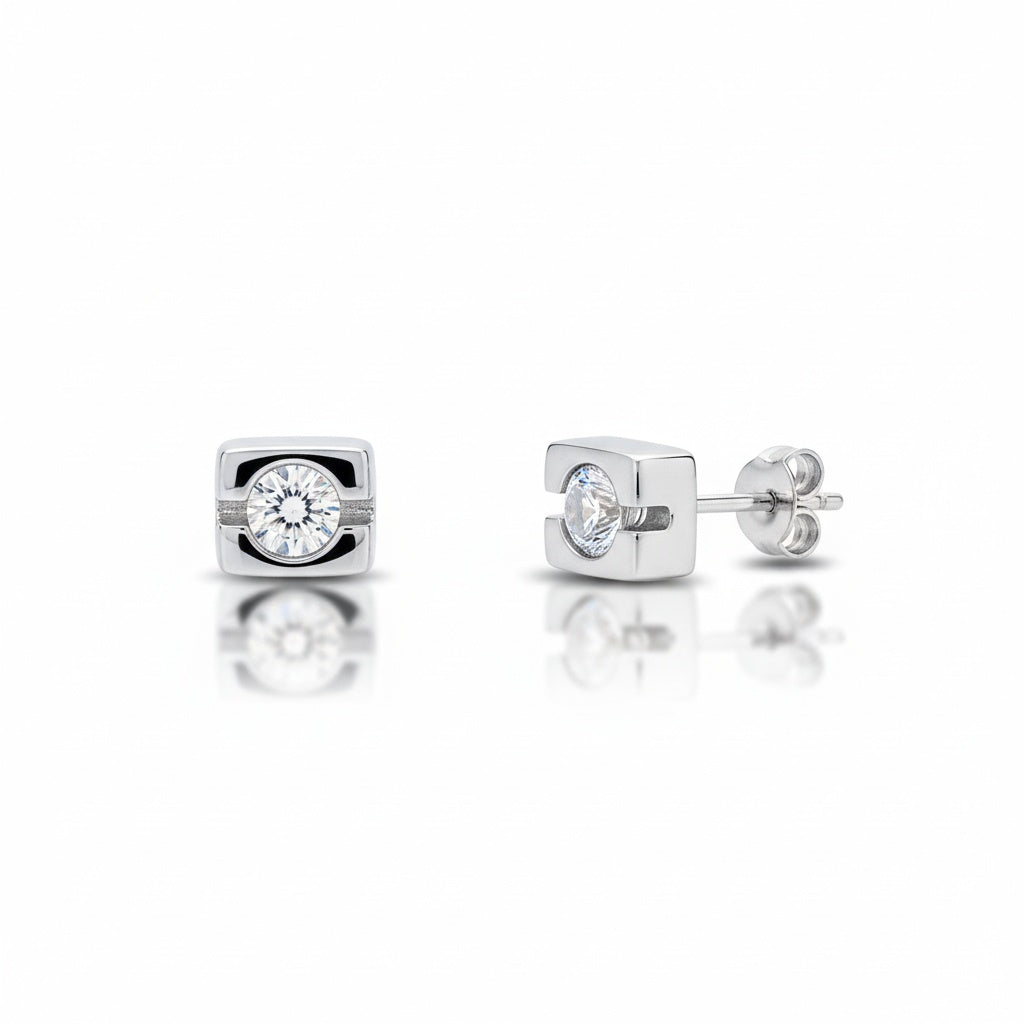 ARRACADES OR BLANC 18KL DIAMANTS