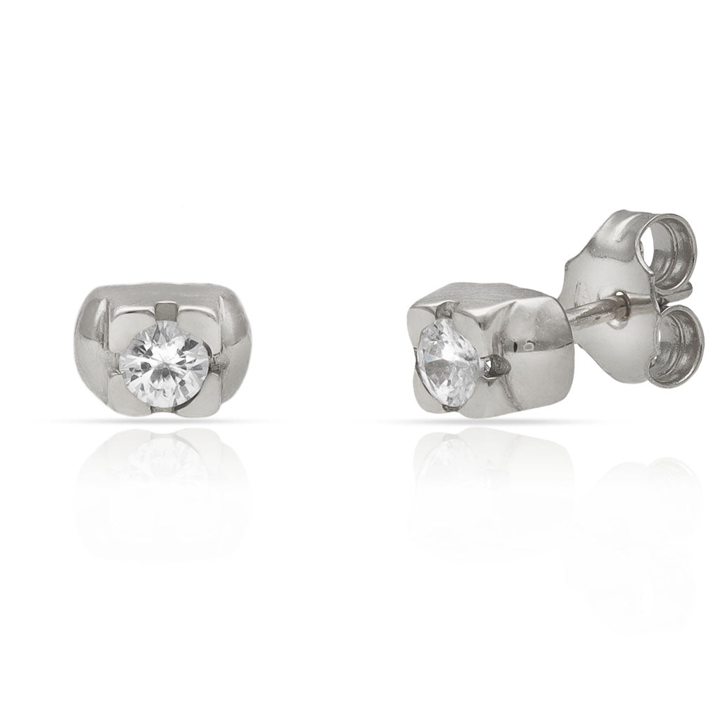 ARRACADES OR BLANC 18KL DIAMANTS