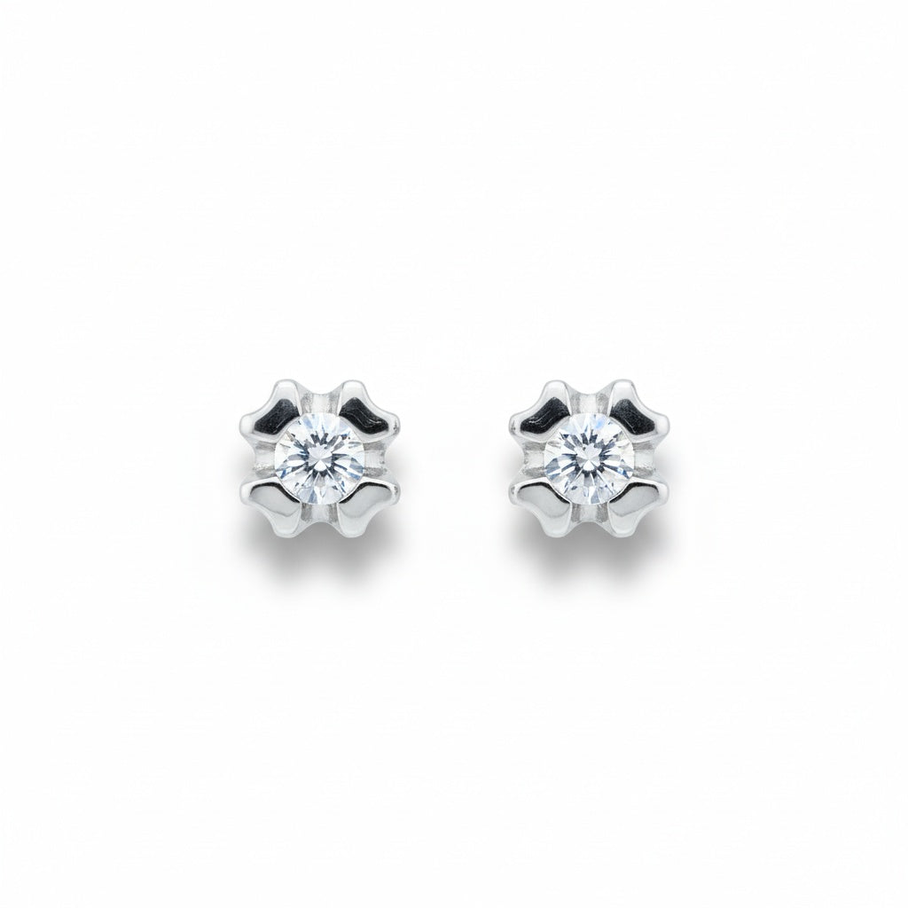 ARRACADES OR BLANC 18KL DIAMANTS