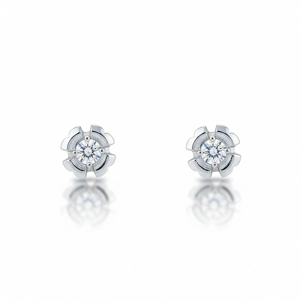 ARRACADES OR BLANC 18KL DIAMANTS