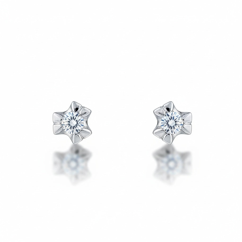 ARRACADES OR BLANC 18KL DIAMANTS