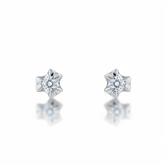 PENDIENTES ORO BLANCO 18KL DIAMANTES