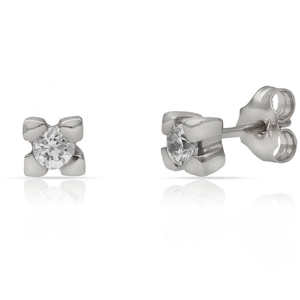 ARRACADES OR BLANC 18KL DIAMANTS