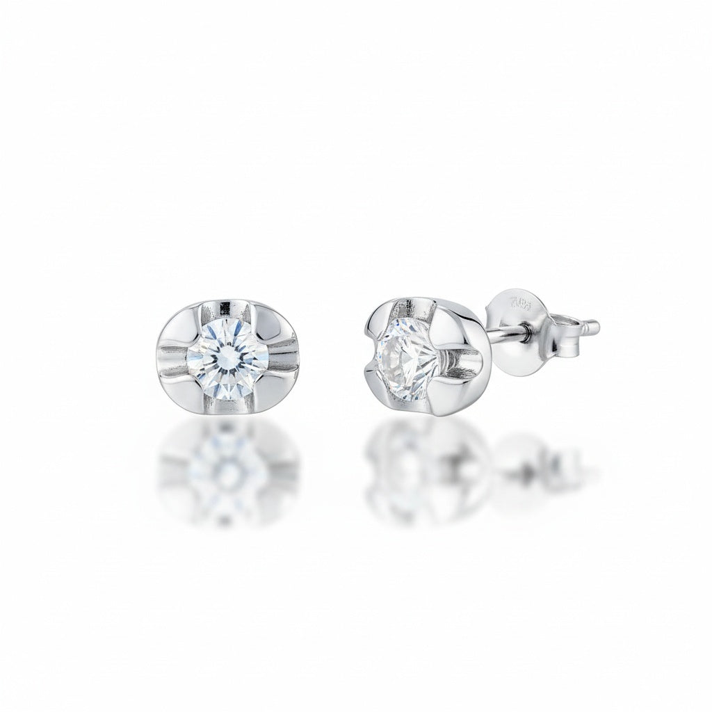 ARRACADES OR BLANC 18KL DIAMANTS