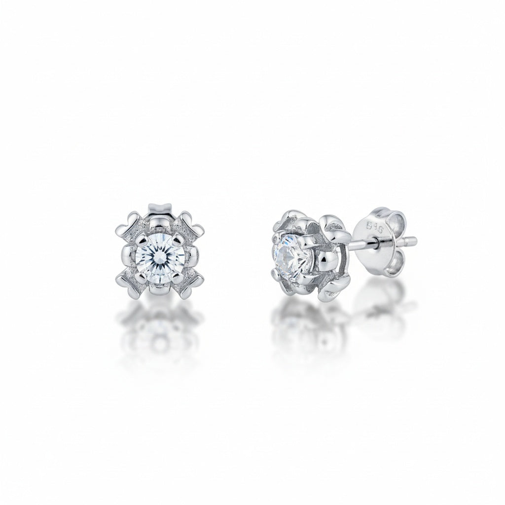 ARRACADES OR BLANC 18KL DIAMANTS