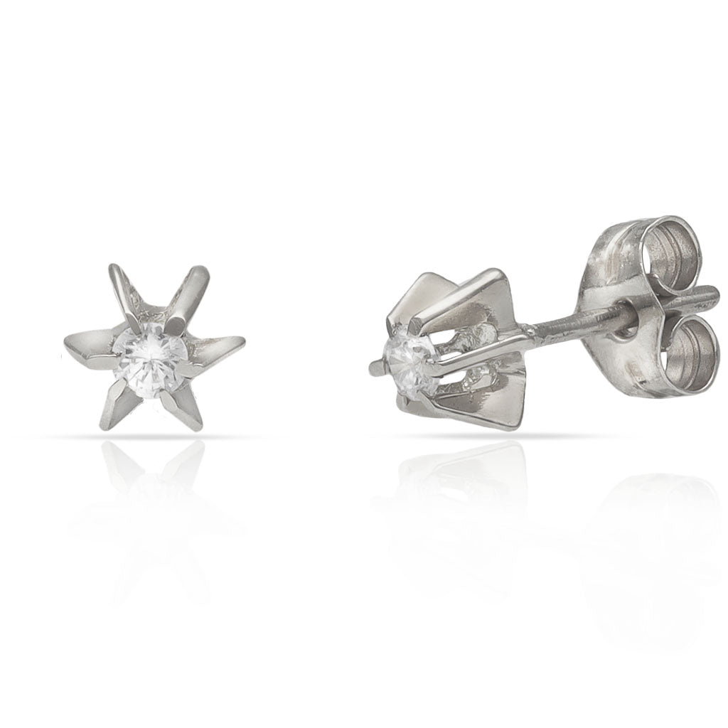 ARRACADES OR BLANC 18KL DIAMANTS