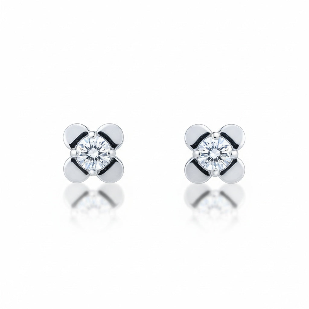 ARRACADES OR BLANC 18KL DIAMANTS