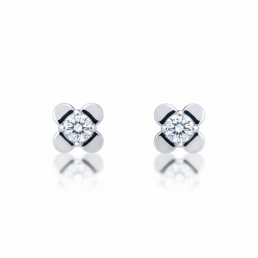 PENDIENTES ORO BLANCO 18KL DIAMANTES