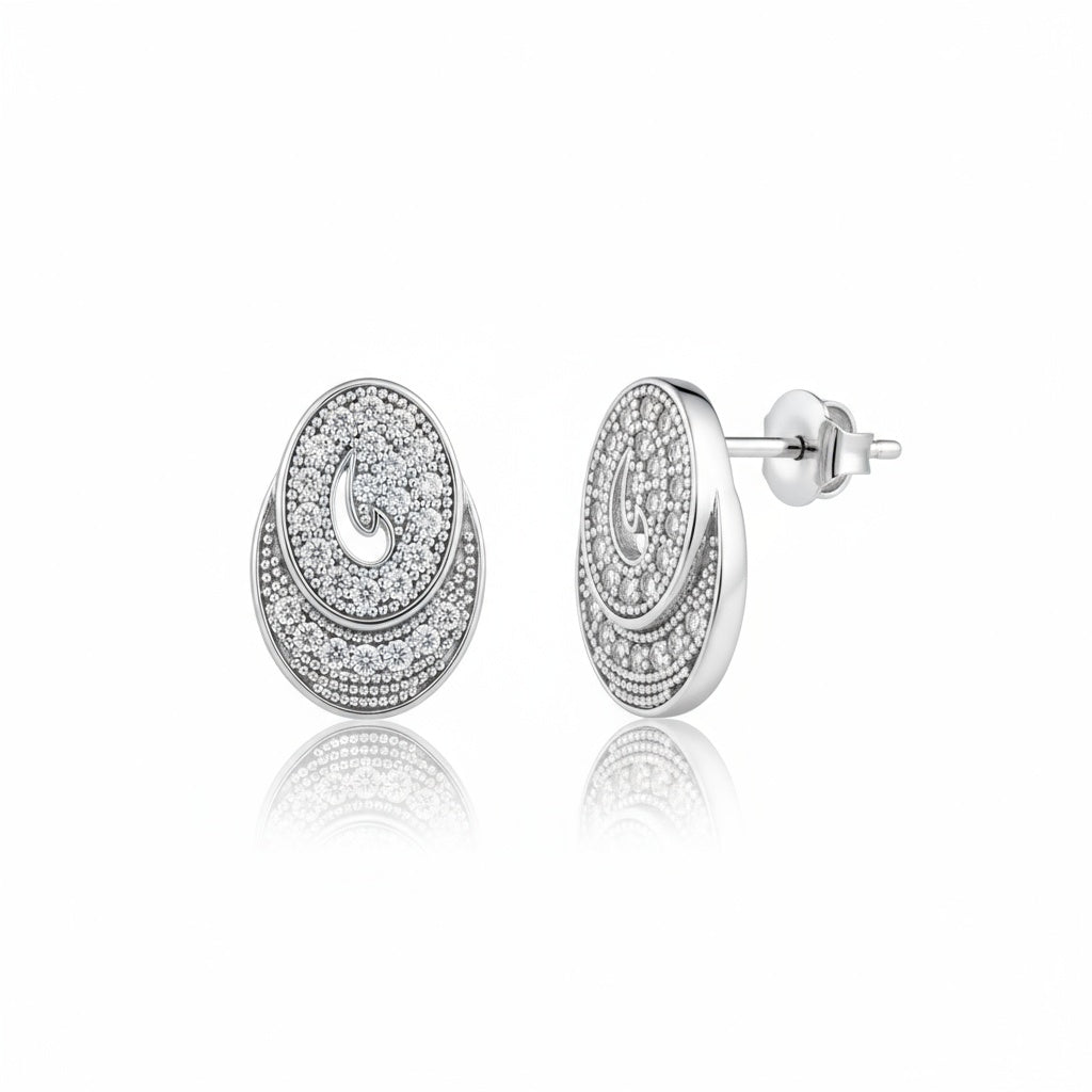 ARRACADES OR BLANC 18KL DIAMANTS