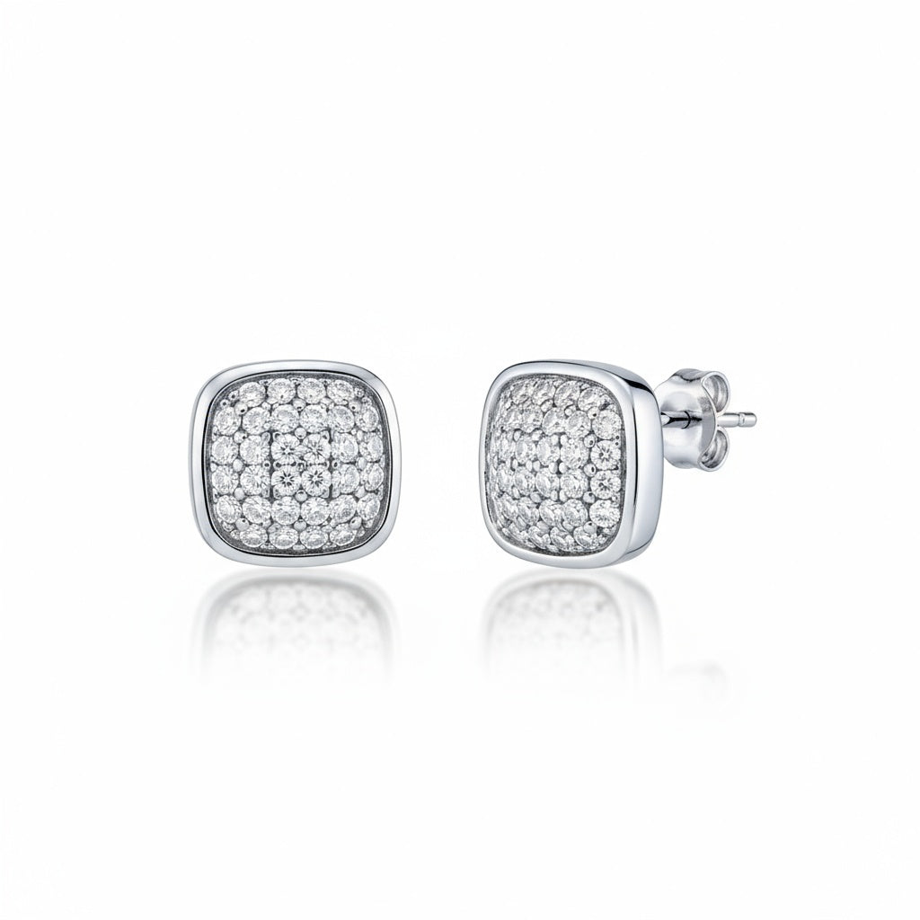 ARRACADES OR BLANC 18KL DIAMANTS