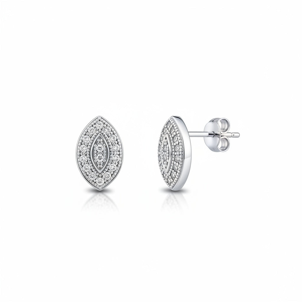 ARRACADES OR BLANC 18KL DIAMANTS