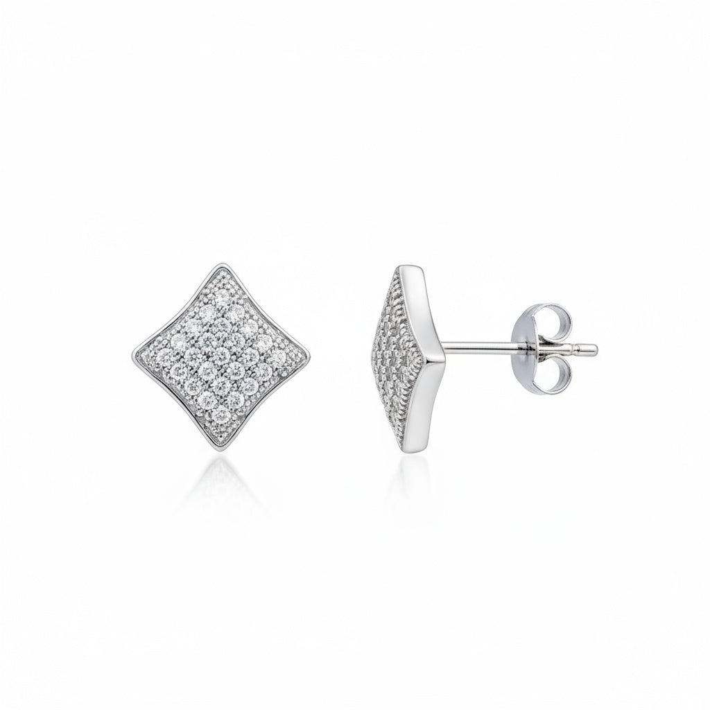 ARRACADES OR BLANC 18KL DIAMANTS