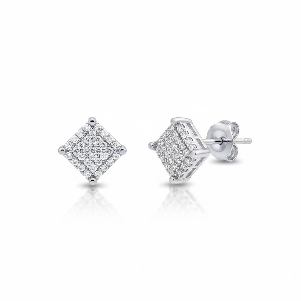 ARRACADES OR BLANC 18KL DIAMANTS