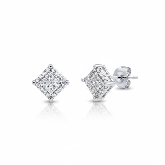 PENDIENTES ORO BLANCO 18KL DIAMANTES