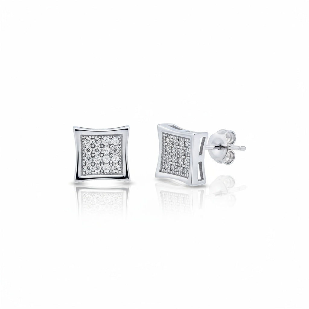 ARRACADES OR BLANC 18KL DIAMANTS